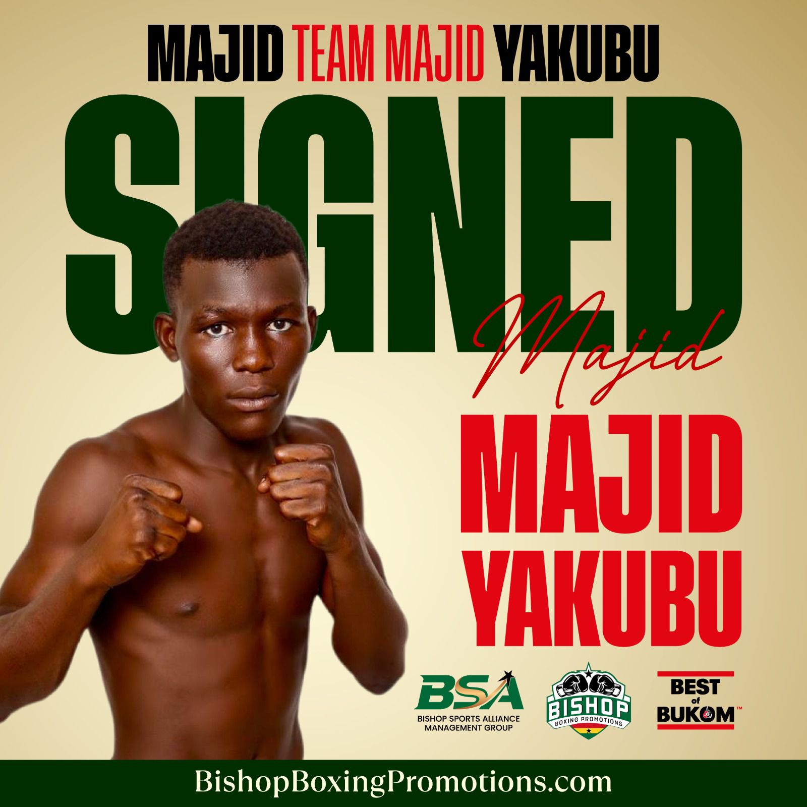 Rising star Majid Yakubu signs with Bishop Boxing Promotions as Ghana boxing resurgence grows